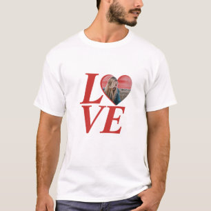 Valentinische Herzform personalisierte Foto Liebe T-Shirt
