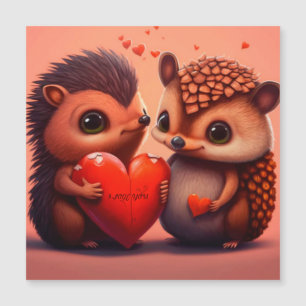 Valentinische Igel Cartoon Magnetkarte