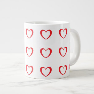 Valentinische Kaffeemaschine mit rotem Herzmuster Jumbo-Tasse