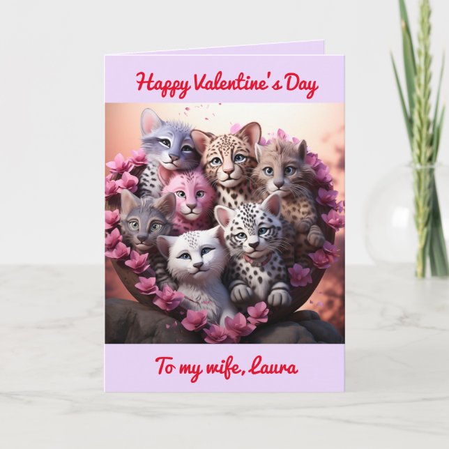 Valentinische "Kitty Heart Card" Dankeskarte (Vorderseite)