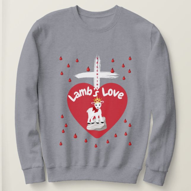 Valentinische Lamm-Liebe Sweatshirt (Design vorne)