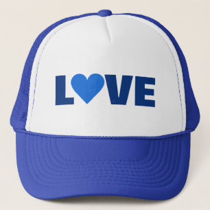 Valentinische LIEBE des Blauen Herzens Truckerkappe