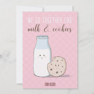 Valentinische Milch- und Cookiekarte im Klassenzim Einladung