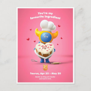Valentinische Postkarte für Taurus
