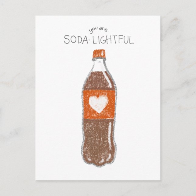Valentinische Postkarte | Sie sind SODA-LIGHTFUL (Vorderseite)