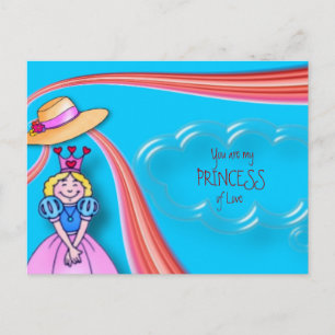 Valentinische Prinzessin-Postkarte Feiertagspostkarte