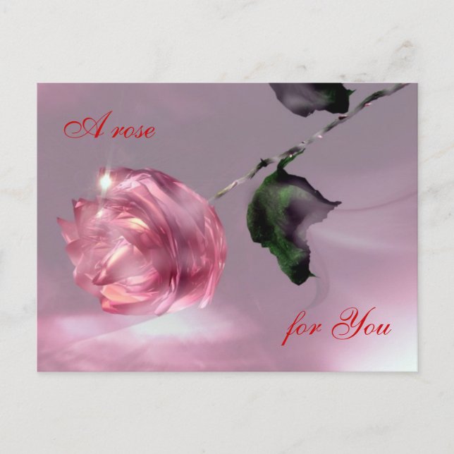 Valentinische Rose Postkarte (Vorderseite)