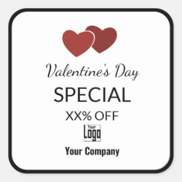 Valentinische Sonderposten Schwarz-weiße Marketing Quadratischer Aufkleber