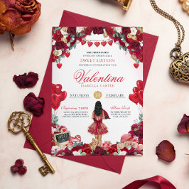 Valentinische Süße 16 Geburtstagsparty Einladung