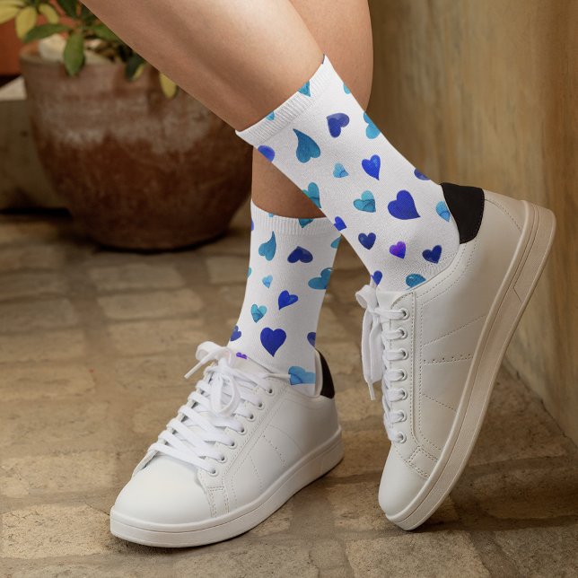Valentinische Tagesherzen - blau Socken (Von Creator hochgeladen)