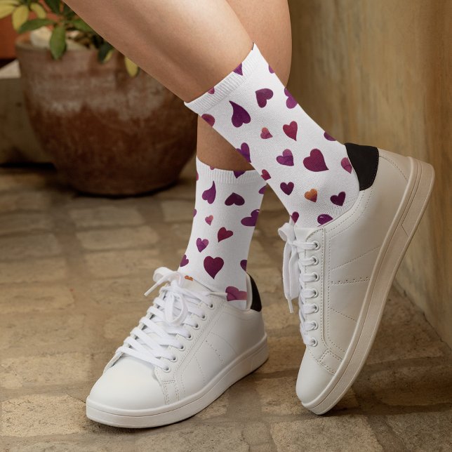 Valentinische Tagesherzen - Bordeaux Socken (Von Creator hochgeladen)