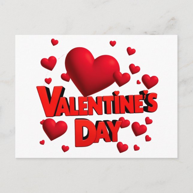 Valentinische Tagesherzen Liebe Postkarte (Vorderseite)