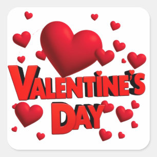 Valentinische Tagesherzen Liebe Quadratischer Aufkleber