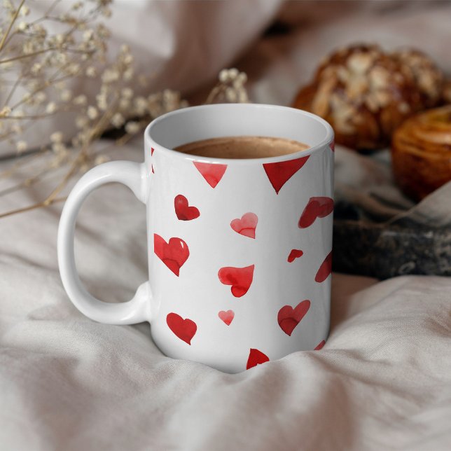 Valentinische Tagesherzen - rot Kaffeetasse (Von Creator hochgeladen)