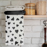 Valentinische Tagesherzen - Schwarz-Weiß Geschirrtuch<br><div class="desc">Valentine's day herzen - Schwarz-Weiß Küchentücher</div>