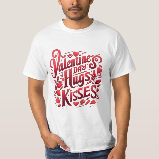 Valentinische Tasse | Hugs, Küsse | T-Shirt (Vorderseite)