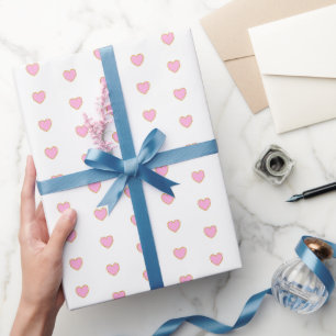 Valentinisches Geschenk von Girly Pink Heart Patte Geschenkpapier