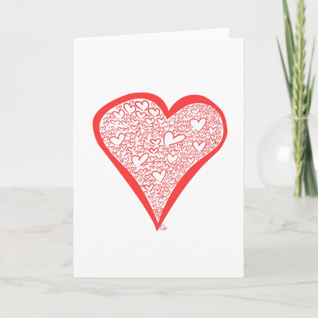 Valentinisches Herz Feiertagskarte (Vorderseite)