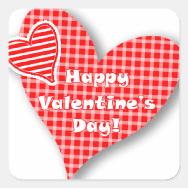 Valentinisches Herz Quadratischer Aufkleber (Vorderseite)
