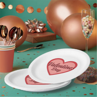 Valentinisches Herzdesign Pappteller