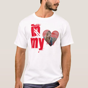 Valentinisches herzenförmiges personalisiertes Fot T-Shirt