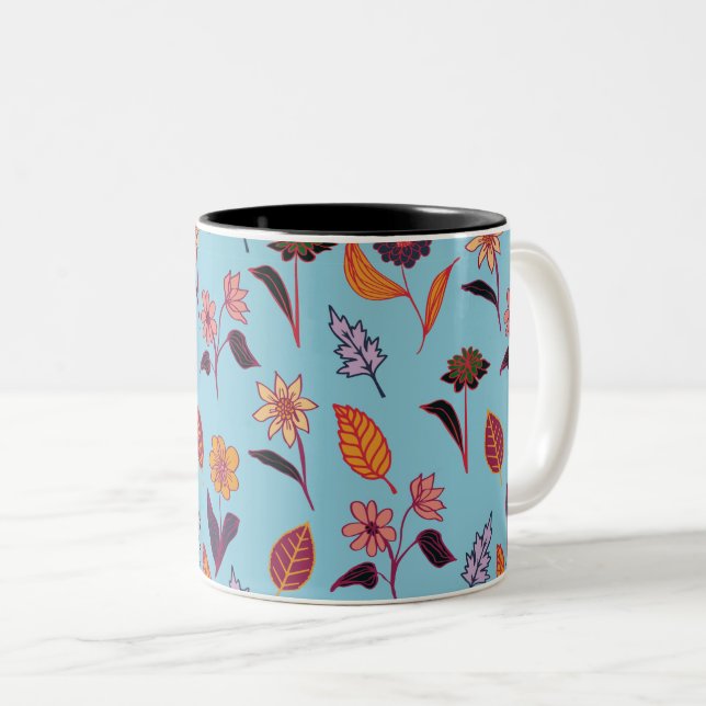 Valentinisches Muster Zweifarbige Tasse (VorderseiteRechts)