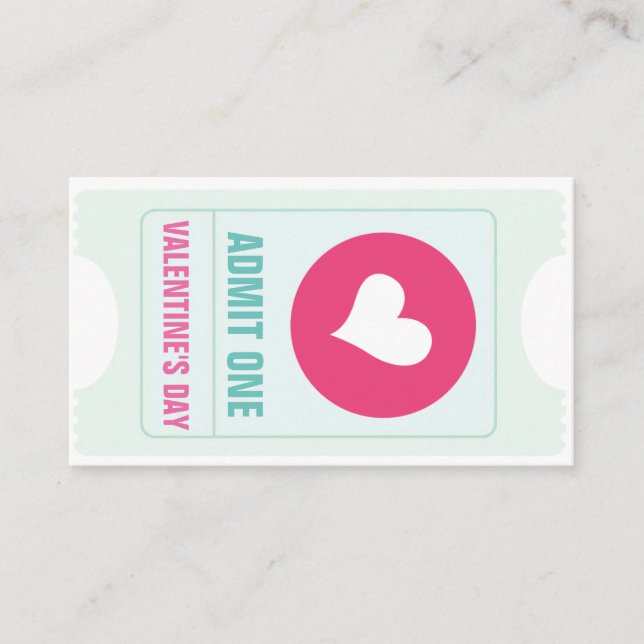 Valentinisches Party Ticket und kostenloses Trinkg (Vorderseite)