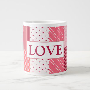 Valentinisches Patchwork Jumbo-Tasse