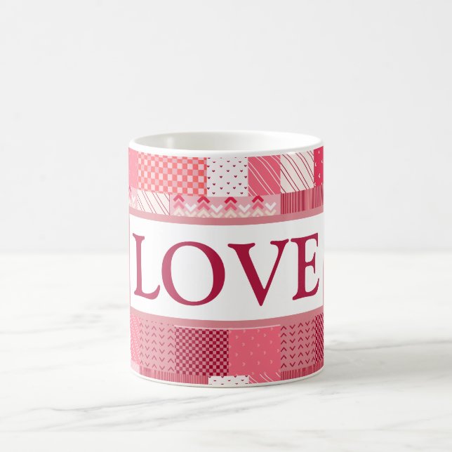 Valentinisches Patchwork Kaffeetasse (Mittel)