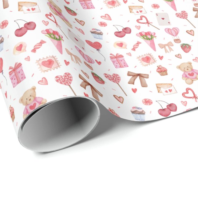Valentinisches Wrapping Paper Geschenkpapier (Rolleneckpunkt)