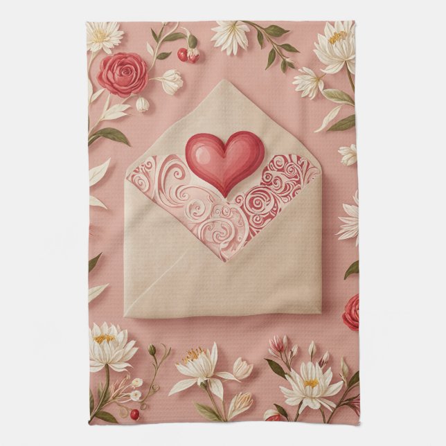 Valentinismus Blüte Geschirrtuch (Vertikal)