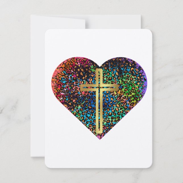 VALENTINKARTE MIT KREUZ UND HERZ FEIERTAGSKARTE (Vorderseite)