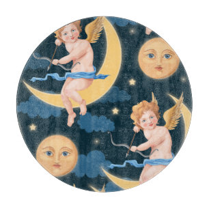 Valentinkuppe, Mond: nahtloses Muster Schneidebrett