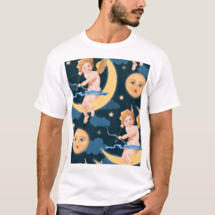 Valentinkuppe, Mond: nahtloses Muster T-Shirt