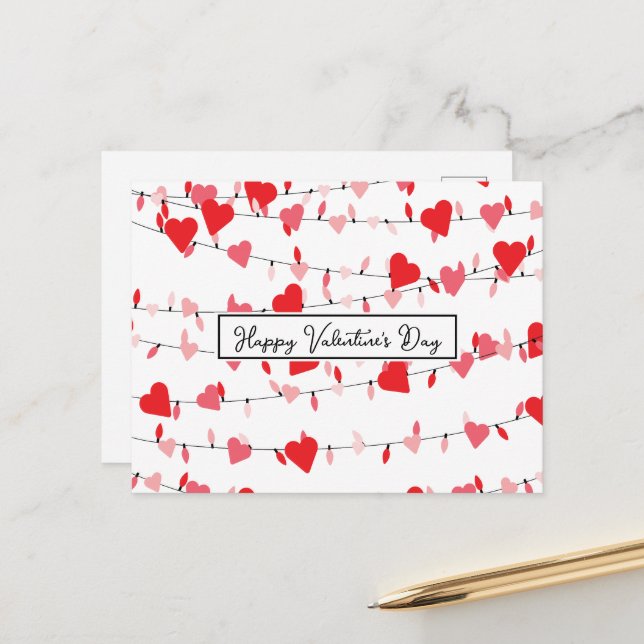 Valentinlicht Postkarte (Vorderseite/Rückseite Beispiel)