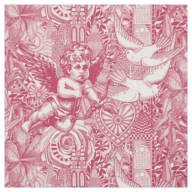 Valentinmaximalismus viva magenta halbe Perle Stoff (Muster)