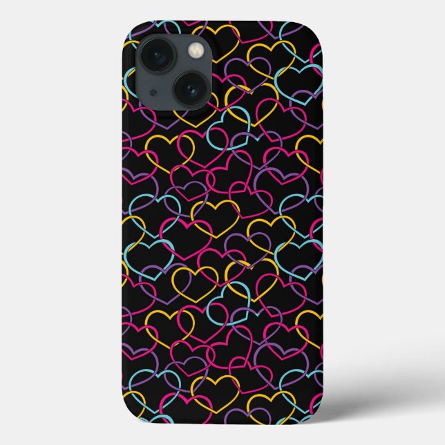 Valentinmuster mit Farbherzen Case-Mate iPhone Hülle (Rückseite)