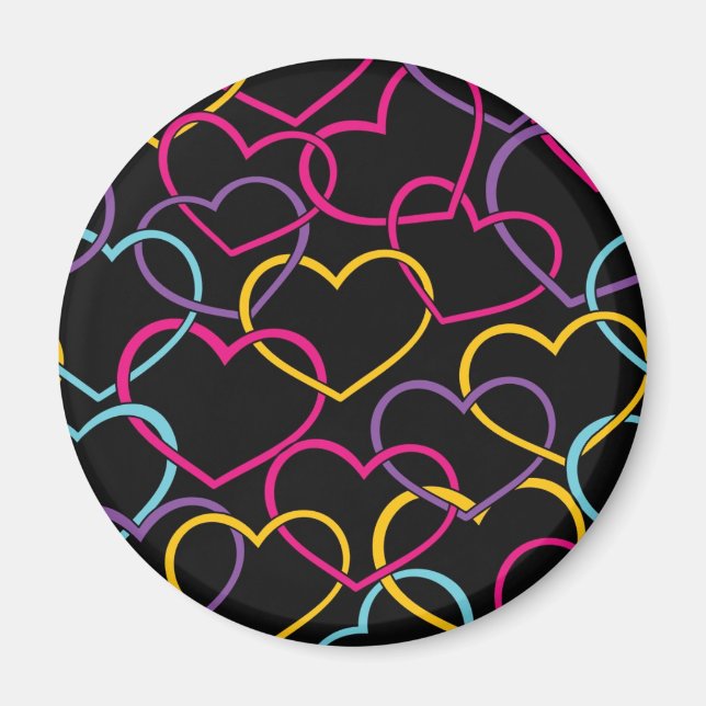 Valentinmuster mit Farbherzen Magnet (Vorne)