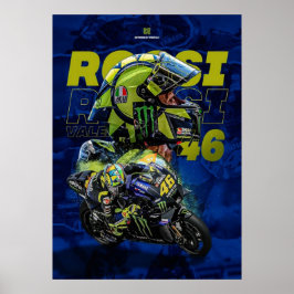 Valentino Rossi, Moto GP Legende, der Doktor 46, Poster