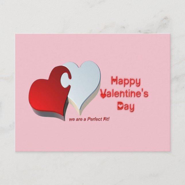 Valentinpuzzle Feiertagspostkarte (Vorderseite)
