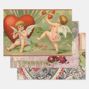 Valentins Amor Antik Vintage Geschenkpapier Set