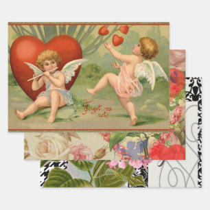 Valentins Amor Antik Vintage Geschenkpapier Set