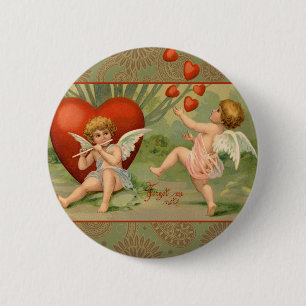 Valentins Amor Lieb Antiqu Vintage Button
