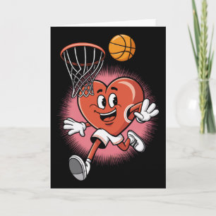 Valentins-Biskuit-Herz-Dunking-in-den-Korb-Spaß Karte