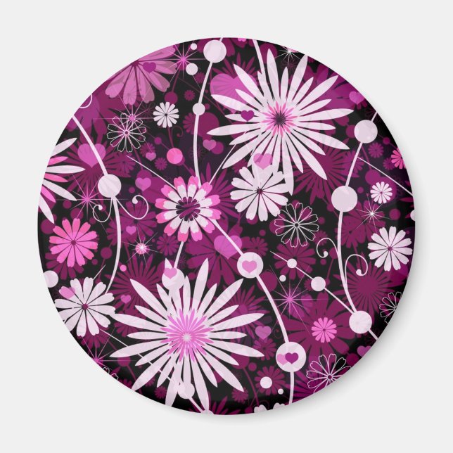 Valentins-Blumenmuster Magnet (Vorne)