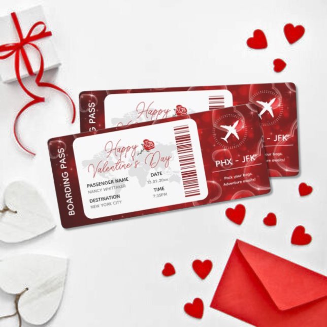 Valentins Boarding Pass Template: Überraschungsrei Karte (Von Creator hochgeladen)