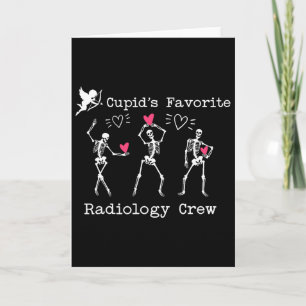Valentins-Cupid Lieblings-Radiologie-Crew-Skelett Karte