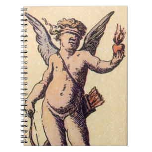 Valentins-Cupid mit verbundenen Augen, Vintage-Tar Notizblock