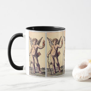 Valentins Cupido mit verbundenen Augen, Vintage-Ta Tasse