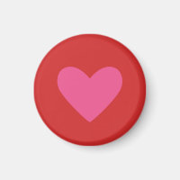 VALENTINS DAY 1¼ Inch Round HEART MAGNET - KLEIN